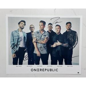 One Republic Full Band Autographed Signed 8.5x11” Photo Picture #1